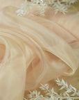 Glimmer Crystal Organza - Champagne Color Sheer High-Quality Bridal Fabric by the Yard for Wedding Gowns, Event Decor, Chair Sashes
