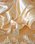 Iconic Silky Satin - Champagne Color Soft Silky Satin Fabric, Quality 1 Way Stretch Satin for Wedding, Slip Dresses, Ladies Clothing, Evening Wear