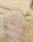 Micro Pleated - Champagne Bridal Premium Fabric by the Yard, Handmade Textured Tulle Mesh with Elegant Accordion Pleats for Wedding Gowns, Veils