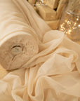 Serenity - Champagne Matte Organza 118"-120" (~300-305 cm), Premium Bridal Material by the Yard with Fluid Drape for Wedding Gowns, Decor