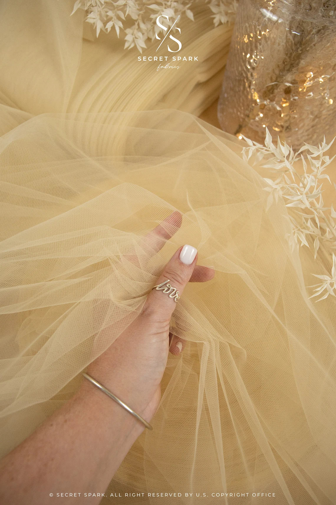 Spirit - 108" Champagne Bridal Premium Tulle Fabric by the Yard, Premium Quality Two-Way Stretch Material for Wedding Veils, Event Decor Spirit - 108" Champagne Bridal Premium Tulle Fabric by the Yard, Premium Quality Two-Way Stretch Material for Wedding Veils, Event Decor