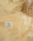 Spirit - 108" Champagne Bridal Premium Tulle Fabric by the Yard, Premium Quality Two-Way Stretch Material for Wedding Veils, Event Decor