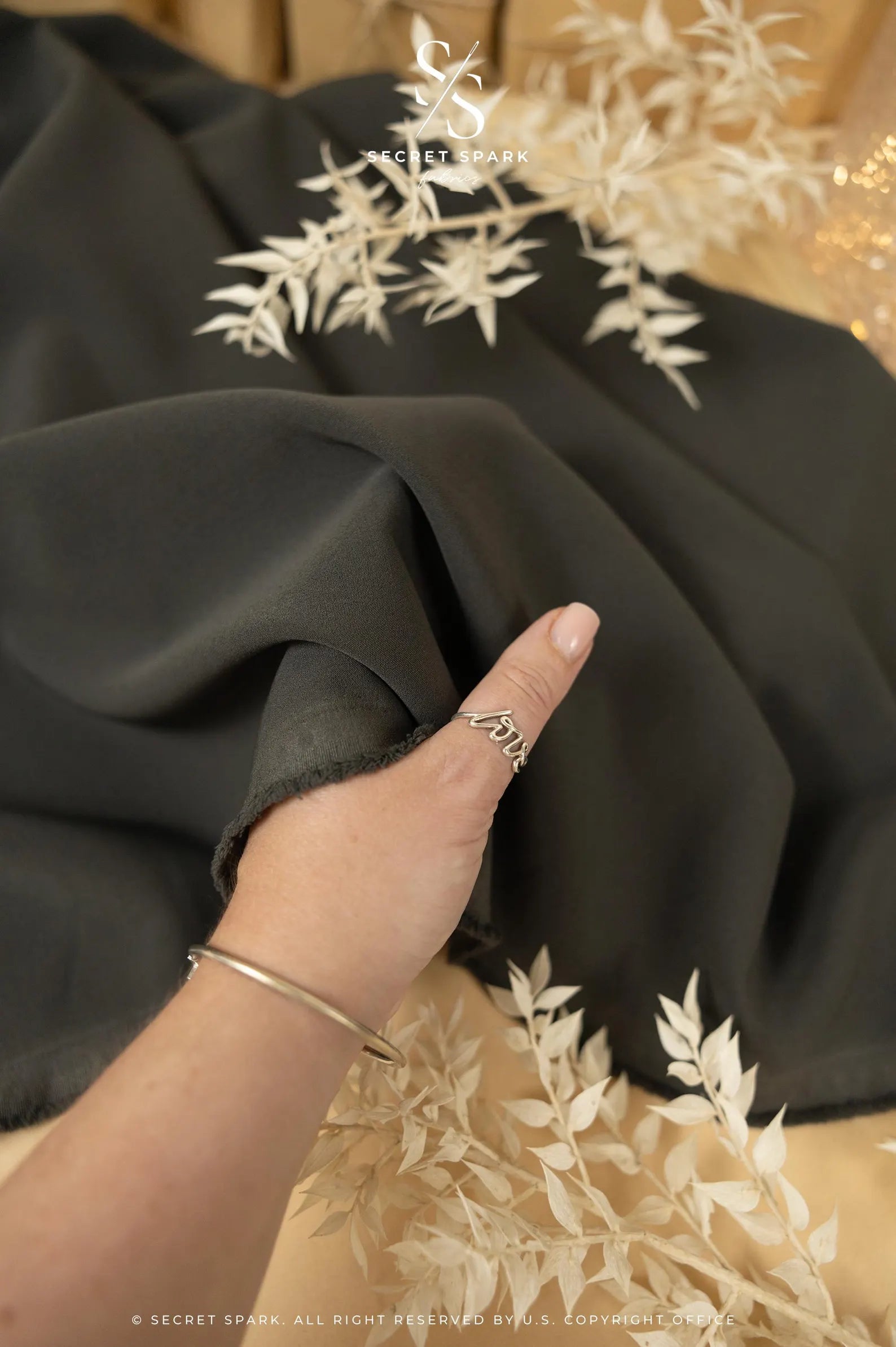 Charcoal Gray Crepe Fabric | Heavy | for Suits & Business Wear Secret Spark Fabrics Charcoal Gray Crepe Fabric | Heavy | for Suits & Business Wear Secret Spark Fabrics