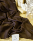 Aura Chiffon - Chocolate Brown Color Premium Quality Fabric by the Yard, Soft Matte Material with Rich Drape, for Evening Wear, Formal Dresses, Home Decor