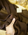 Aura Chiffon - Chocolate Brown Color Premium Quality Fabric by the Yard, Soft Matte Material with Rich Drape, for Evening Wear, Formal Dresses, Home Decor
