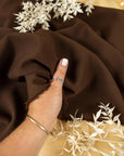 Grace - Chocolate Crepe Stretch Fabric for Elegant Blazers and Pants, Heavy Twill Material by the Yard for Tailoring and Professional Wear