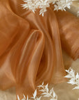 Glimmer Crystal Organza - Cinnamon Color Sheer High-Quality Crystal Fabric by the Yard for Dance Costumes, Event Decor, Table Runners