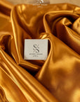 Amore - Cinnamon Sturdy Satin Fabric, Non-Stretch Shiny Material for Men's suit, Lining, Home Decor, and Elegant Evening Gowns