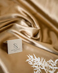 Iconic Silky Satin - Coffee Color Soft Silky Satin Charmeuse Fabric 1 Way Stretch, Satin Material for Women's Slips, Crafts, Ties, Handkerchiefs DIY
