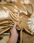 Iconic Silky Satin - Coffee Color Soft Silky Satin Charmeuse Fabric 1 Way Stretch, Satin Material for Women's Slips, Crafts, Ties, Handkerchiefs DIY