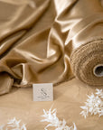 Iconic Silky Satin - Coffee Color Soft Silky Satin Charmeuse Fabric 1 Way Stretch, Satin Material for Women's Slips, Crafts, Ties, Handkerchiefs DIY