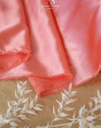 Iconic Silky Satin - Coral Pink Color Charmeuse Fabric 1 Way Stretch, Soft Satin Fabric for Women's Slips, Crafts, Ties, Handkerchiefs