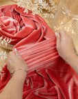 Rich - Coral Stretch Velvet Fabric - Vibrant 4-Way Velour with Soft Touch for Gowns, Costumes, Pillows, Decor