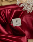 Amore - Cranberry Sturdy Satin Fabric, Luxurious Non-Stretch Shiny Material for Robes, Sashes, Satin Suits, Decorative Table Linens