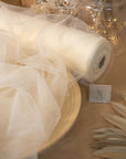 Clouds Tulle 59" - Cream Color Soft Matte Bridal Fabric by the Yard, Premium Wedding Tulle Mesh, for Wedding Dresses, Veils and Bridal Accessories