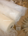 Clouds Tulle 59" - Cream Color Soft Matte Bridal Fabric by the Yard, Premium Wedding Tulle Mesh, for Wedding Dresses, Veils and Bridal Accessories