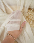 Mirage Power Mesh - Cream Color Bridal Premium Material by the Yard, Two-Way Stretch Mesh Fabric for Wedding Wear and Shapewear
