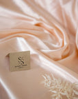 Iconic Silky Satin - Creamy Peach Color Premium Charmeuse Fabric, One Way Stretch, Satin Fabric for Wedding and Evening Dresses, Decor