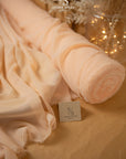 Aura Chiffon - Creamy Peach Color Soft Premium Fabric by the Yard, Delicate Matte Material with Flowing Drape, for Wedding Decor, Baby Shower, Bridal Wear