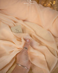 Aura Chiffon - Creamy Peach Color Soft Premium Fabric by the Yard, Delicate Matte Material with Flowing Drape, for Wedding Decor, Baby Shower, Bridal Wear