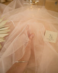 Clouds Tulle 59" - Creamy Peach Color Soft Bridal Fabric by the Yard, Premium Italian Tulle Mesh, for Wedding Gowns, Spring Dresses and Romantic Decor