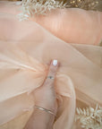 Glimmer Crystal Organza - Creamy Peach Color Solid Sheer Fabric by the Yard for Bridal Gowns, Event Decor, Baby Shower, Ballet Tutus