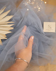 Clouds Tulle 59" - Dark Gray Blue Color Premium Quality Fabric by the Yard, Sophisticated Tulle Mesh Material, for Evening Events, Modern Decor and Urban Celebrations
