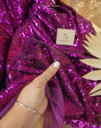Glitz Sequin - Dark Magenta Color High-Quality Premium Fabric by the Yard, 3mm Stretch Sequins for Dance Costumes, Event Decor 52" wide
