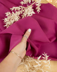 Grace - Dark Magenta Crepe Stretch Fabric for Elegant Dresses, Blazers and Pants, Heavy Twill Draping Material by the Yard for Tailoring & Formalwear
