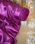Iconic Silky Satin - Dark Magenta Color Soft Silky Satin Fabric, Trendy One Way Stretch Satin Fabric for Underwear, Crafts, Decor, Costumes, Apparel, Ties