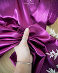 Iconic Silky Satin - Dark Magenta Color Soft Silky Satin Fabric, Trendy One Way Stretch Satin Fabric for Underwear, Crafts, Decor, Costumes, Apparel, Ties