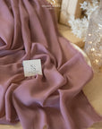 Aura Chiffon - Dark Mauve Color Premium Material by the Yard, Soft Matte Quality with Beautiful Drapes, for Evening Dresses, Blouses, Decor