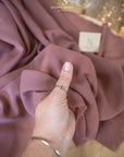 Aura Chiffon - Dark Mauve Color Premium Material by the Yard, Soft Matte Quality with Beautiful Drapes, for Evening Dresses, Blouses, Decor