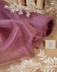 Glimmer Crystal Organza - Dark Mauve Color Premium Crystal Fabric by the Yard for Evening Gowns, Wedding Decor, Dance Costumes