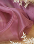 Glimmer Crystal Organza - Dark Mauve Color Premium Crystal Fabric by the Yard for Evening Gowns, Wedding Decor, Dance Costumes