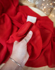 Aura Chiffon - Dark Red Color Premium Quality Material by the Yard, Soft Matte Fabric with Beautiful Drapes, for Evening Dresses, Table Runners, Decor