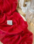 Aura Chiffon - Dark Red Color Premium Quality Material by the Yard, Soft Matte Fabric with Beautiful Drapes, for Evening Dresses, Table Runners, Decor