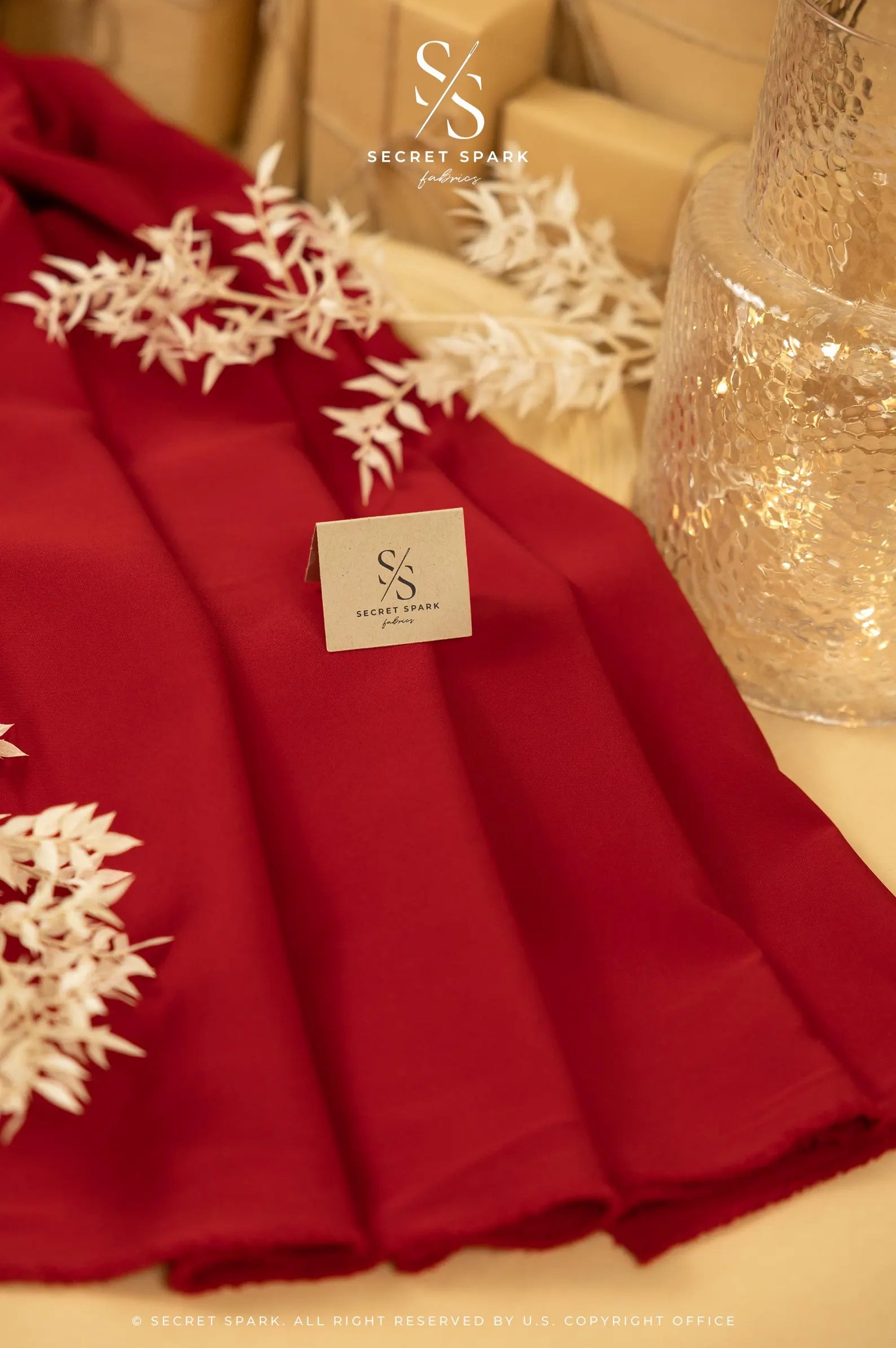 Venetian Red Stretch Polyester Crepe main image 0