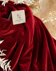 Rich - Dark Red Stretch Velvet Fabric by the Yard - 4-Way Velour Smooth Drape and Rich Color for Dresses, Costumes