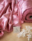 Iconic Silky Satin - Dark Rose Color Soft Premium Charmeuse Fabric One Way Stretch for Evening Gowns, Romantic Fashion, Special Occasions DIY