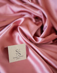 Iconic Silky Satin - Dark Rose Color Soft Premium Charmeuse Fabric One Way Stretch for Evening Gowns, Romantic Fashion, Special Occasions DIY