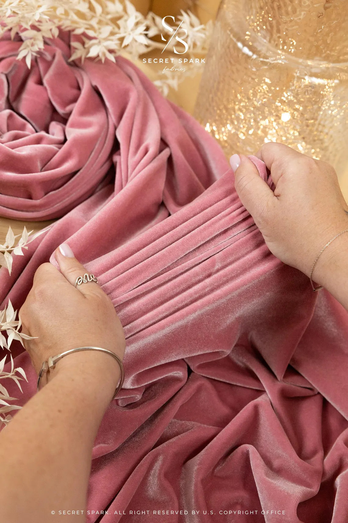 Rich - Dark Rose Stretch Velvet Fabric by the Yard