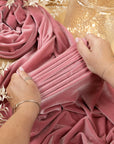 Rich - Dark Rose Stretch Velvet Fabric by the Yard - Premium 4-Way Velour for Dresses, Medieval Costumes, Upholstery