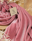 Rich - Dark Rose Stretch Velvet Fabric by the Yard - Premium 4-Way Velour for Dresses, Medieval Costumes, Upholstery