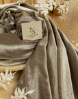 Rich - Dark Taupe Stretch Velvet Fabric - Soft 4-Way Velour with Neutral Richness for Upholstery, Suits, Curtains