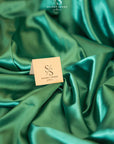 Iconic Silky Satin - Deep Jade Color Silky Satin Airy & Light Weight Fabric, One Way Stretch Soft Satin Material for Cosplay, Scarf, Hair Ties, Scrunchies