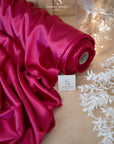 Iconic Silky Satin - Deep Fuchsia Color Soft Silky Satin Premium Charmeuse Fabric One Way Stretch, Soft Satin for Crafts, Decor, Costumes, Apparel DIY
