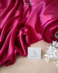 Iconic Silky Satin - Deep Fuchsia Color Soft Silky Satin Premium Charmeuse Fabric One Way Stretch, Soft Satin for Crafts, Decor, Costumes, Apparel DIY
