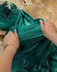 Rich - Deep Jade Stretch Velvet Fabric - Rich Green-Blue 4-Way Velour for Gowns, Curtains, Upholstery, Jackets