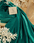 Rich - Deep Jade Stretch Velvet Fabric - Rich Green-Blue 4-Way Velour for Gowns, Curtains, Upholstery, Jackets